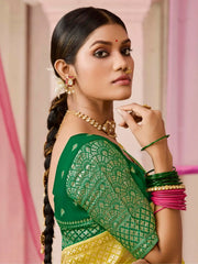 Winning Mustard Zari Weaving Silk Function Wear Saree With Blouse
