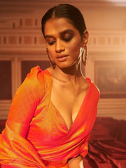 Incredible Golden Zari Weaving Silk Wedding Wear Saree With Blouse