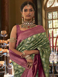 Breathtaking Green Zari Woven Kanjivaram Silk Reception Wear Saree