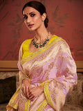 Lavish Lavender Zari Weaving Dola Silk Reception Saree with Blouse