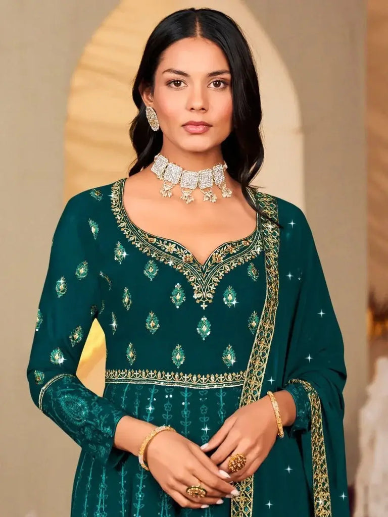 Ravishing Rama Embroidered Georgette Special Occasions Gown