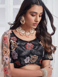 Stunning Black Sequins Net Reception Wear Lehenga Choli With Dupatta