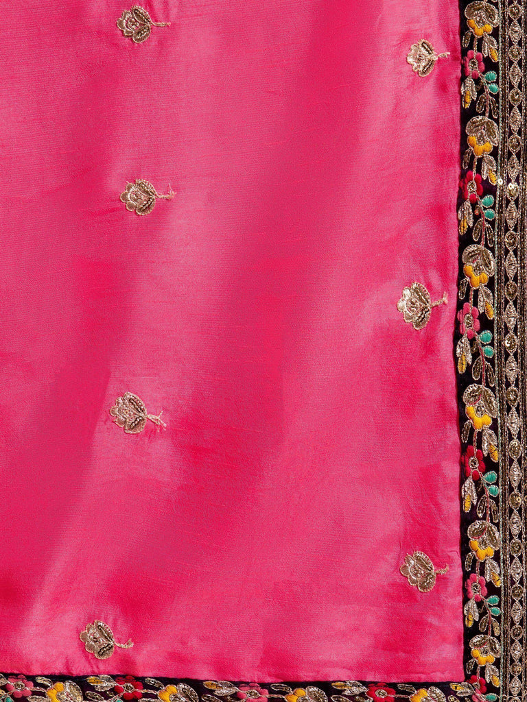 Gorgeous Wine Sequins Organza Wedding Lehenga Choli With Dupatta