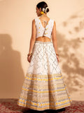 Magnetic White & Yellow Sequins Georgette Lehenga Choli With Dupatta