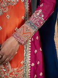 Stunning Orange & Pink Mirror Work Chinon Festival Wear Palazzo Suit