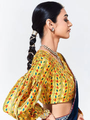 Marvelous Blue Embroidered Organza Engagement Wear Saree