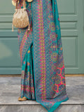 Charming Blue Zari Weaving Silk Festival Wear Saree With Blouse