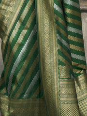 Bewitching Green Zari Weaving Silk Festival Wear Saree With Blouse