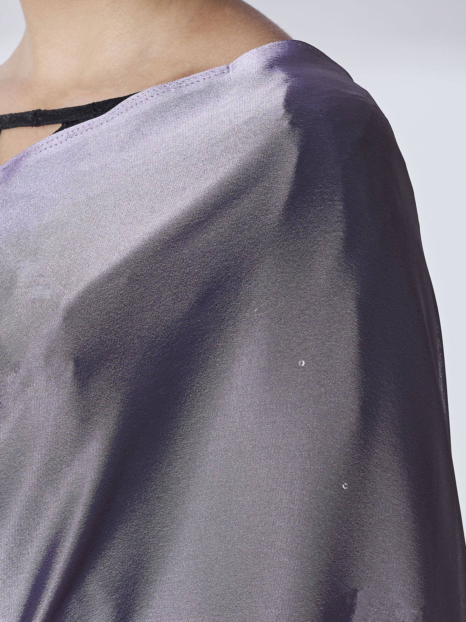 Lavender satin ethnic top with subtle shimmer and delicate neckline detail