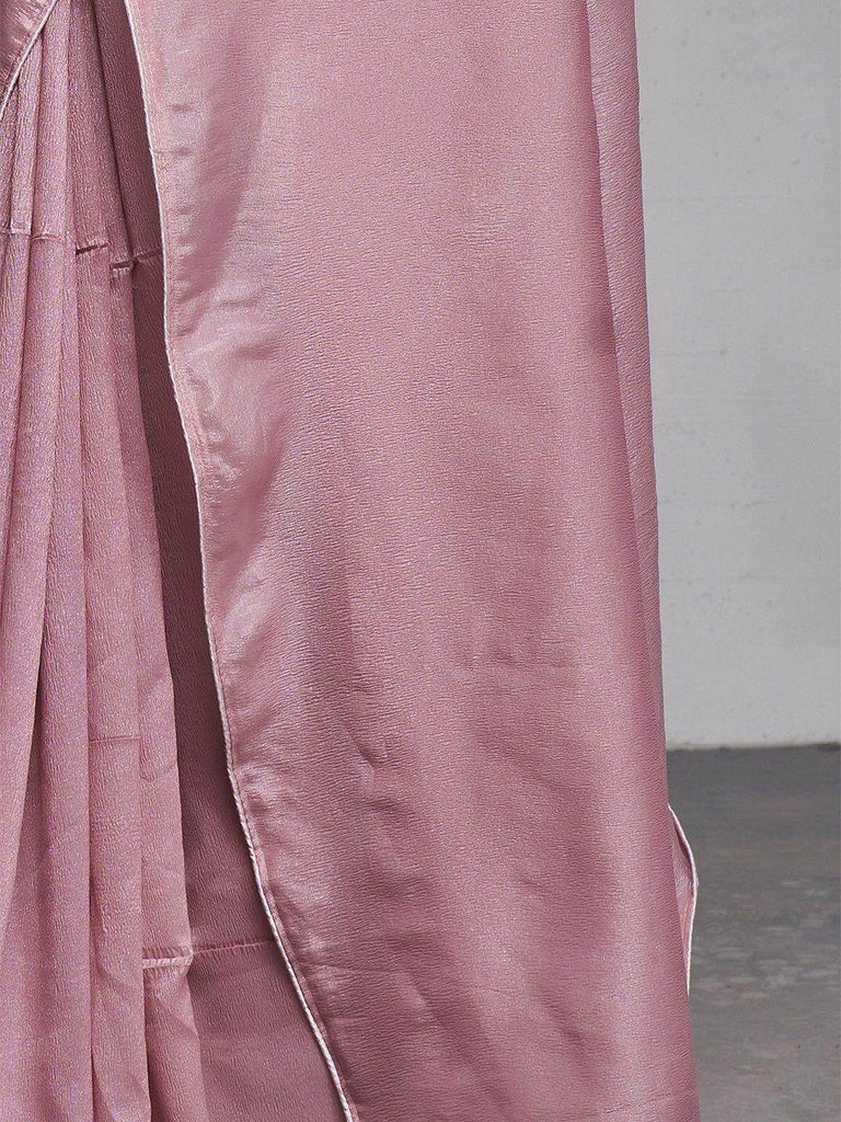 Astonishing Dusty Pink Georgette Event Wear Plain Saree With Blouse