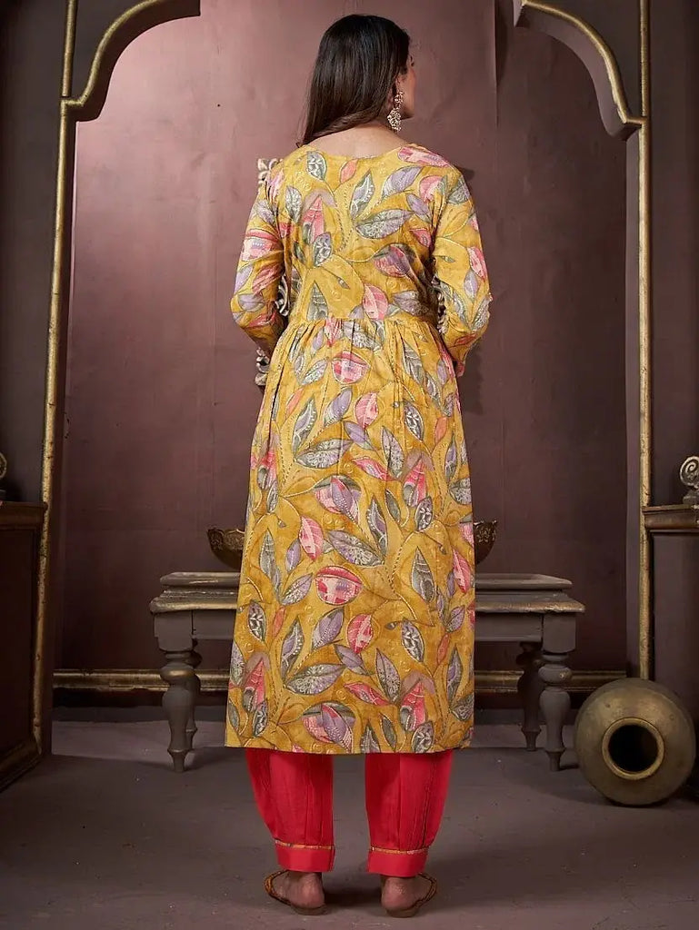 Amazing Yellow Digital Printed Rayon Event Wear Salwar Kameez