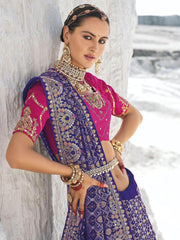 Attractive Blue Bandhani Printed Georgette Wedding Wear Saree
