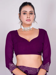 Fascinating Purple Swarovski Work Georgette Party Wear Saree
