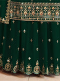 Awesome Green Embroidered Georgette Lehenga Suit With Dupatta