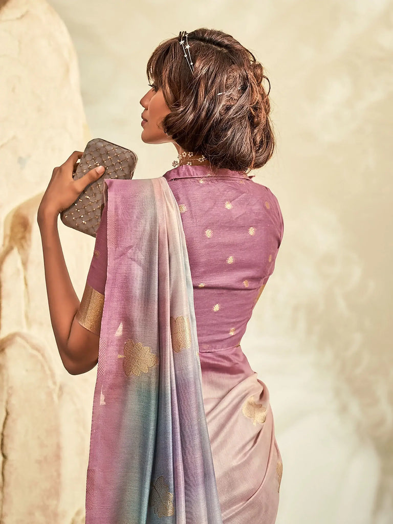 Enchanting Multi-Color Thread Work Silk Festival Wear Saree With Blouse