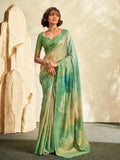 Charming Green Thread Work Silk Event Wear Saree With Blouse