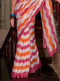 Awesome Pink Printed Cotton Office Wear Saree With Blouse