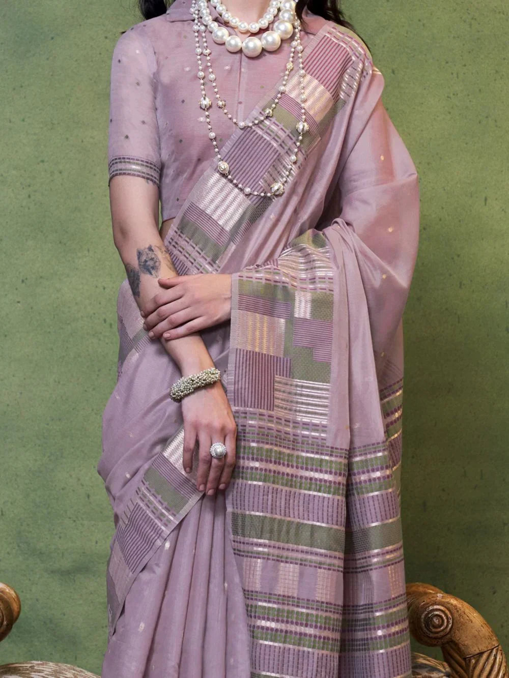 Wonderful Light Purple Weaving Cotton Festival Wear Saree With Blouse