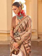 Stunning Multi-Color Printed Silk Festival Wear Saree With Blouse
