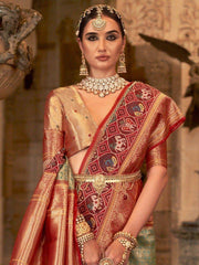Attractive Green Zari Weaving Silk Festival Wear Saree With Blouse
