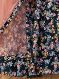 Astonishing Black Floral Printed Silk Function Wear Lehenga Choli
