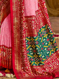Bewitching Pink Chikankari Work Silk Wedding Saree With Blouse