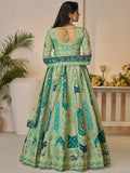 Spectacular Green Patch Work Banarasi Silk Reception Wear Lehenga Choli - Ethnic Plus In