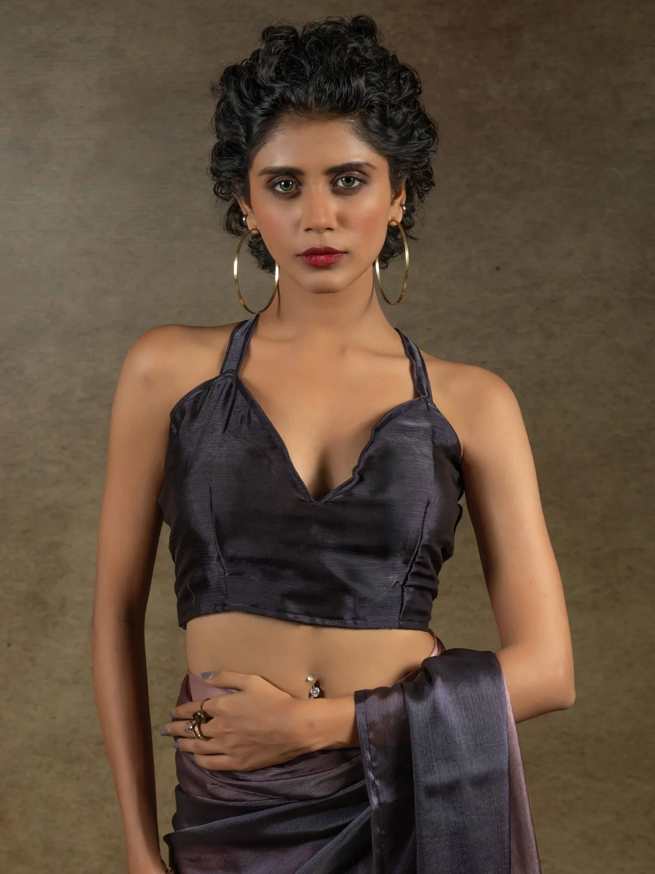 Spectacular Peach Chiffon Party Wear Pre-Stitched Saree With Blouse