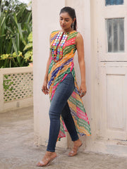 Lavishing Multi-Color Georgette Printed Navratri Wear Kurti