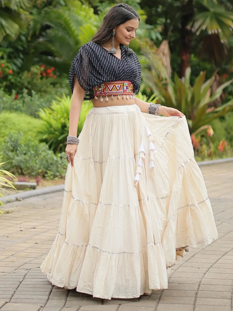 Standard Black Kutchi Work Georgette Navratri Wear Lehenga Choli - Ethnic Plus In