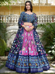 Startling Pink Printed Silk Navratri Wear Lehenga Choli With Dupatta - Ethnic Plus In