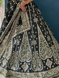 Stunning Black Zari Embroidery Silk Bridesmaid Lehenga Choli - Ethnic Plus In