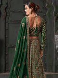 Stunning Green Sequins Georgette Wedding Lehenga Choli With Dupatta - Ethnic Plus In