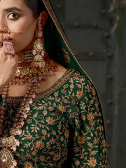 Stunning Green Sequins Georgette Wedding Lehenga Choli With Dupatta - Ethnic Plus In
