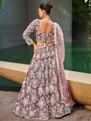 Stunning Lavender Color Sequins Work Satin Bridesmaid Lehenga Choli - Ethnic Plus In