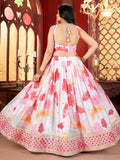 Stunning Off - White Floral Printed Lehenga Choli With Georgette Dupatta - Ethnic Plus In
