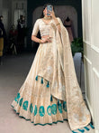 Stunning Off - White Weaving Silk Festival Wear Lehenga Choli - Ethnic Plus In