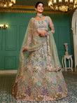 Stunning Sea Green Sequins Net Designer Lehenga Choli With Dupatta - Ethnic Plus In