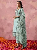 Stunning Sky Blue Thread Embroidered Georgette Straight Suit - Ethnic Plus In