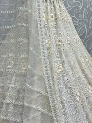 Stunning White Sequins Net Party Wear Lehenga Choli With Dupatta - Ethnic Plus In