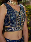 Sweet Dove Blue Zari Embroidered Designer Lehenga Choli - Ethnic Plus In