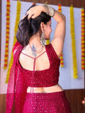 Sweet Maroon Sequins Georgette Festival Wear Lehenga Choli - Ethnic Plus In