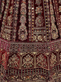 Sweet Maroon Velvet Bridal Lehenga Choli With Double Dupatta - Ethnic Plus In