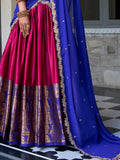 Sweet Pink Zari Weaving Silk Onam Special Half Saree Lehenga - Ethnic Plus In