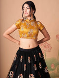 Glamorous Black Dori Embroidery Net Designer Lehenga Choli