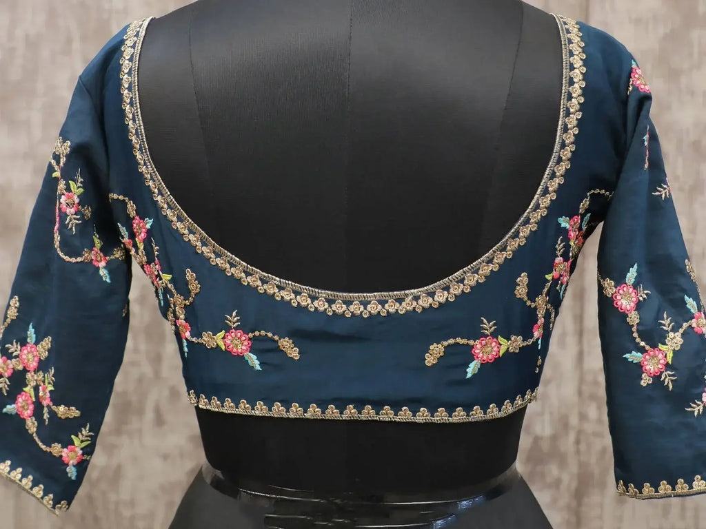 Incredible Teal Blue Embroidery Chinon Silk Wedding Wear Lehenga Choli