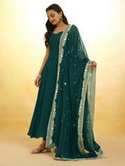 Enchanting Dark Green Georgette Designer Salwar Suit With Dupatta