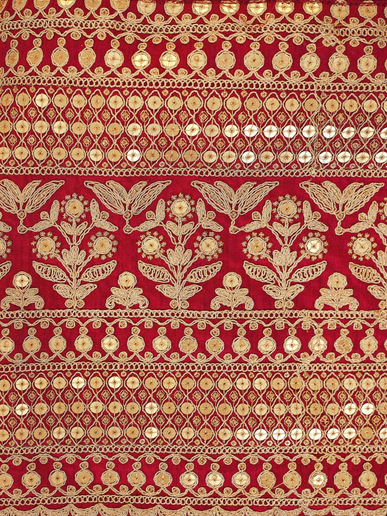 Fascinating Red Embroidered Georgette Wedding Wear Salwar Suit