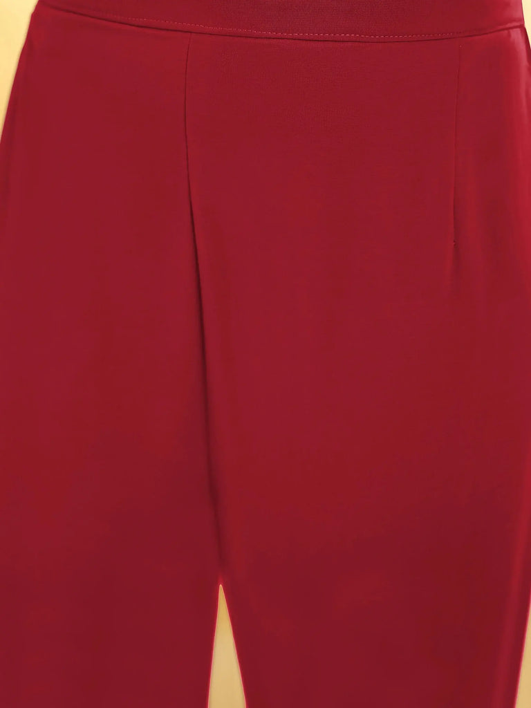 Fascinating Red Embroidered Georgette Wedding Wear Salwar Suit