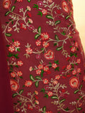 Captivating Maroon Embroidered Net Function Wear Sharara Suit